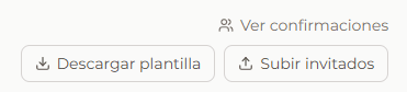 Botón para descargar la plantilla de Excel en el panel de invitados